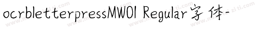 ocrbletterpressMW01 Regular字体字体转换